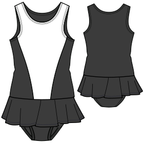 Patron ropa, Fashion sewing pattern, molde confeccion, patronesymoldes.com Skates Maillot 7565 UNIFORMS Swimsuit